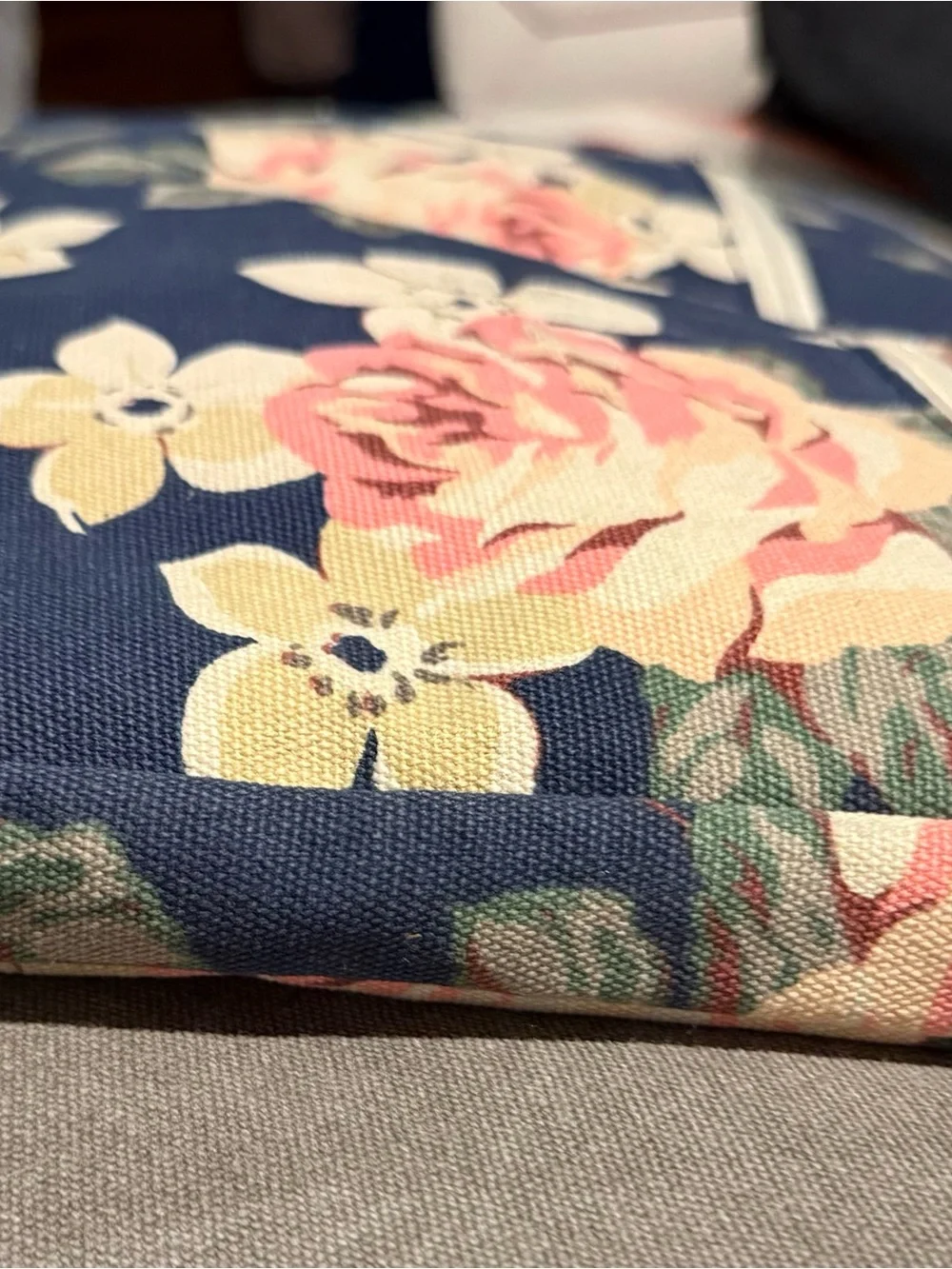 Floral Laptop Bag in Navy and Pink